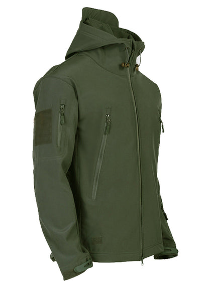 Giacca Softshell da Uomo per Attività Outdoor con Cappuccio e Tasche Multiple