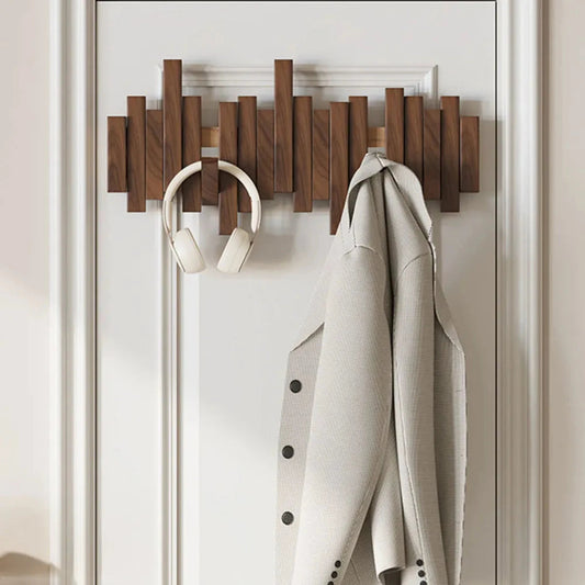 Appendiabiti da parete in legno | Noce o Faggio | Elegante e Robusto per Giacche | Borse e Cappelli