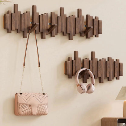 Appendiabiti da parete in legno | Noce o Faggio | Elegante e Robusto per Giacche | Borse e Cappelli