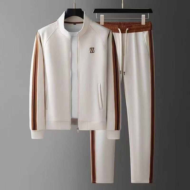 Tuta da Uomo 2 Pezzi con Giacca con Zip e Pantaloni con Coulisse