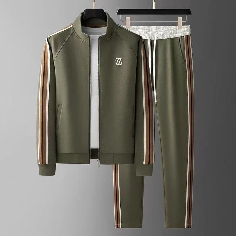 Tuta da Uomo 2 Pezzi con Giacca con Zip e Pantaloni con Coulisse