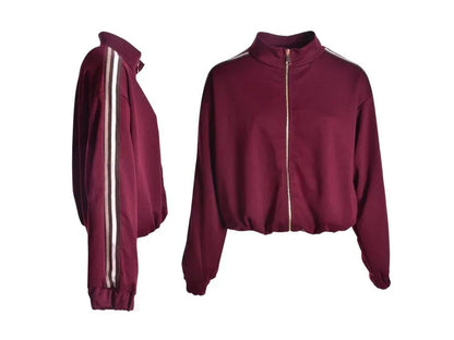 Komplet dame dragt jakke med lynlås og bukser