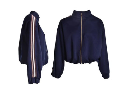 Komplet dame dragt jakke med lynlås og bukser