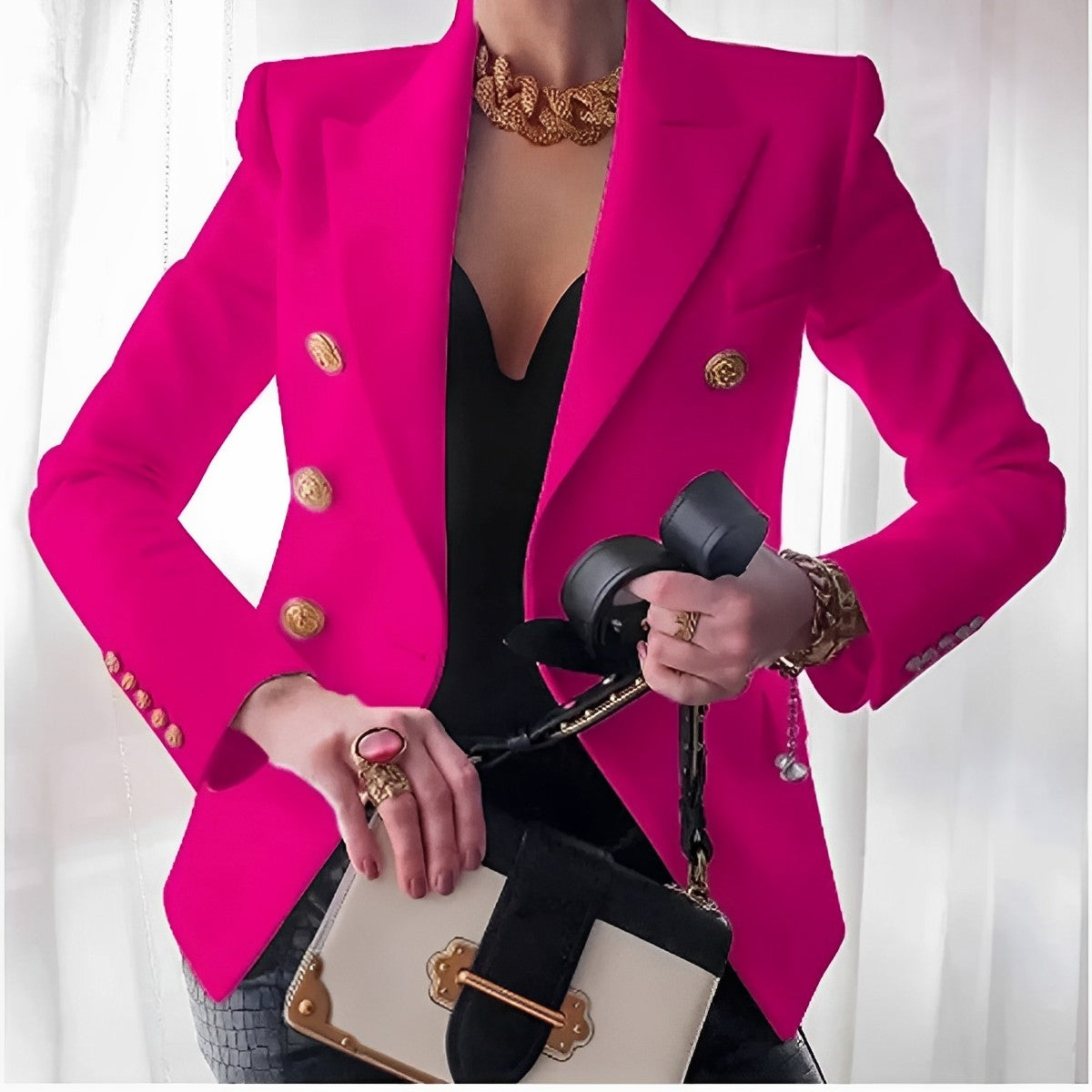 Blazer sartoriale con vestibilità slim e dettagli raffinati I Ideale per primavera e autunno