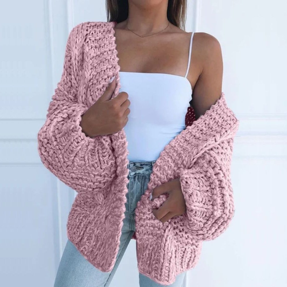 Cardigan da Donna a Maglia Grossa con Vestibilità Comoda