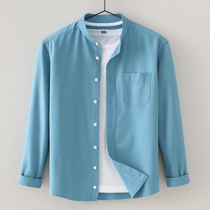 Camicia da Uomo Vestibilità Sartoriale Leggera Chiusura a Bottoni