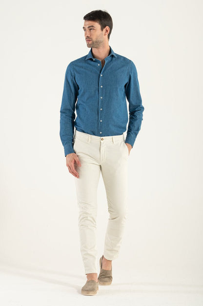 Pantaloni da Uomo a Gamba Dritta con Tasche Laterali e Posteriori