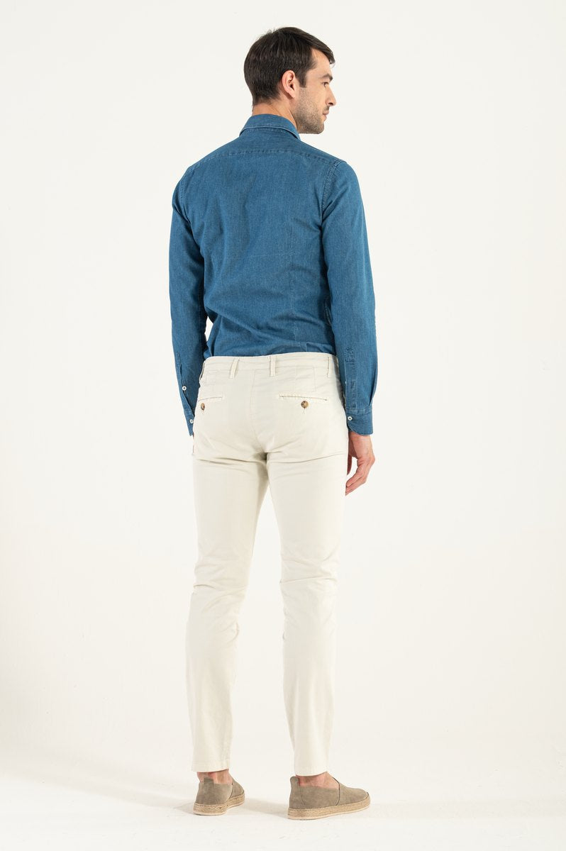 Pantaloni da Uomo a Gamba Dritta con Tasche Laterali e Posteriori