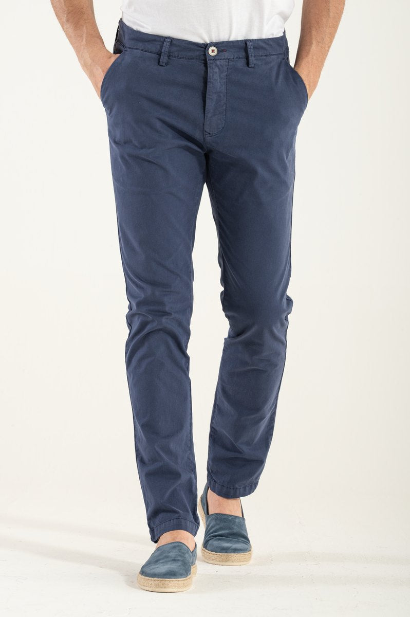 Pantaloni Uomo Slim-Fit Chiusura Nascosta Tasche Multiple