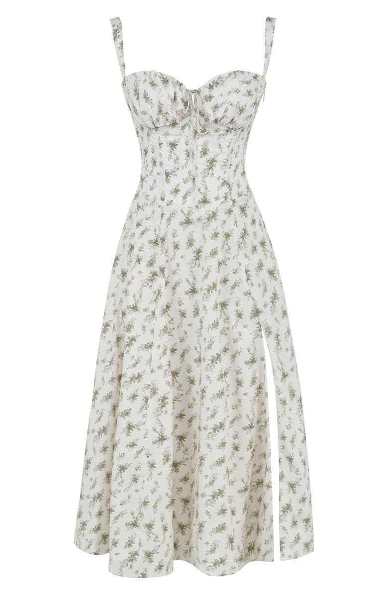 Abito Midi con Dettaglio Corsetto, Corpetto Aderente e Gonna Fluida | Ideale per Primavera ed Estate