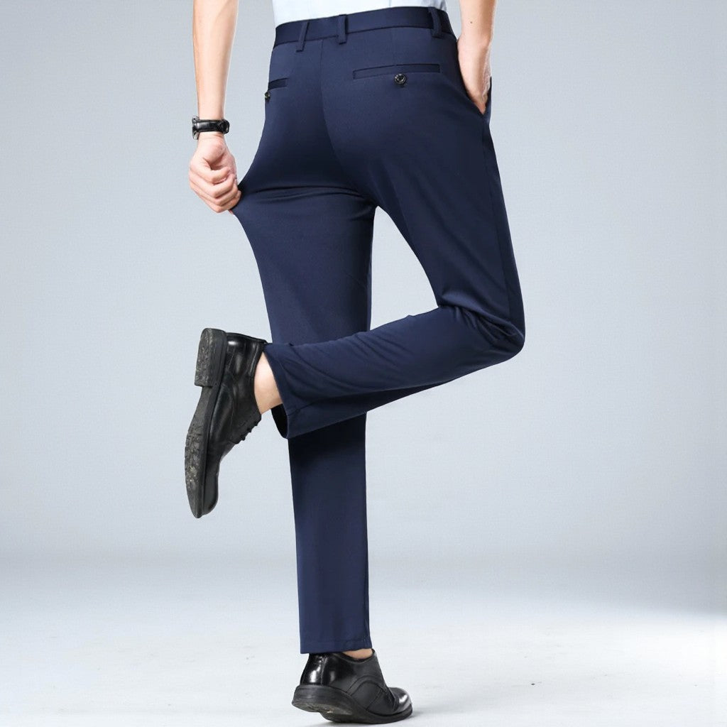 Pantaloni Stretch da Uomo con Vita Elasticizzata e Vestibilità Sartoriale