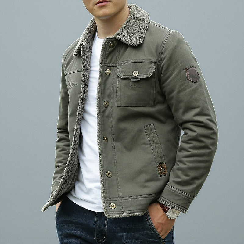 Giacca Uomo Invernale Cotone Foderata In Pile Colletto Sherpa