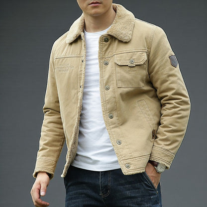 Giacca Uomo Invernale Cotone Foderata In Pile Colletto Sherpa