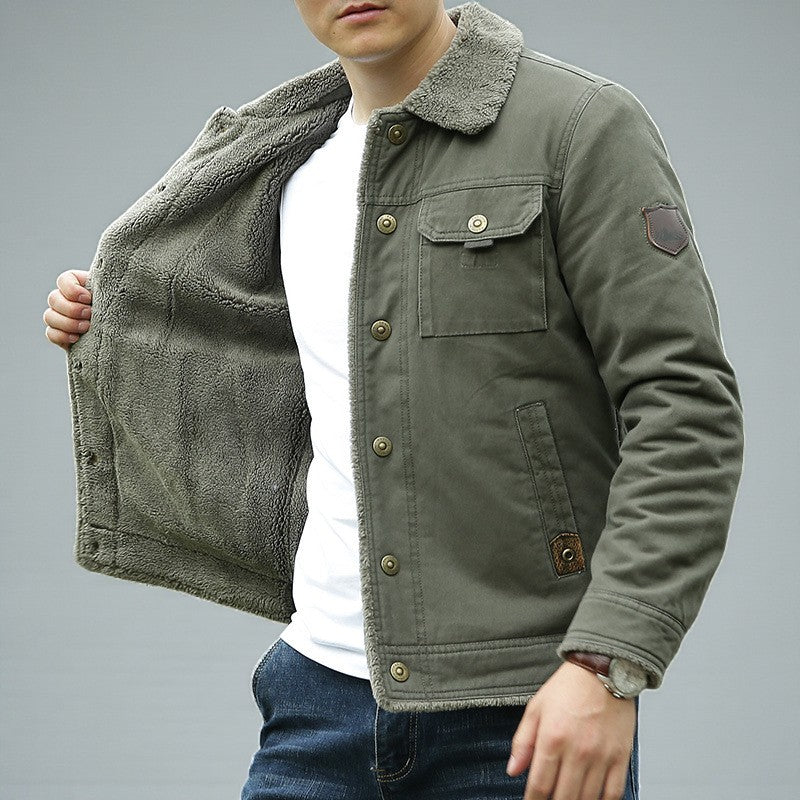 Giacca Uomo Invernale Cotone Foderata In Pile Colletto Sherpa