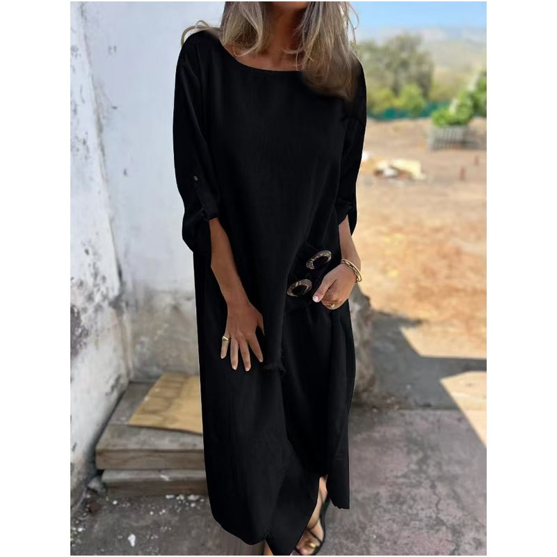 Completo Estivo da Donna Due Pezzi con Abito e Pantaloni a Vestibilità Ampia
