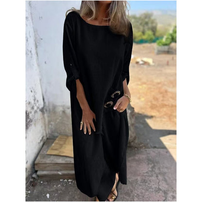 Completo Estivo da Donna Due Pezzi con Abito e Pantaloni a Vestibilità Ampia