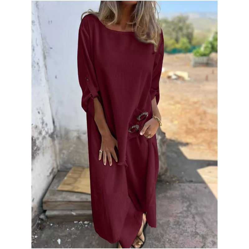 Completo Estivo da Donna Due Pezzi con Abito e Pantaloni a Vestibilità Ampia