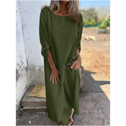 Completo Estivo da Donna Due Pezzi con Abito e Pantaloni a Vestibilità Ampia