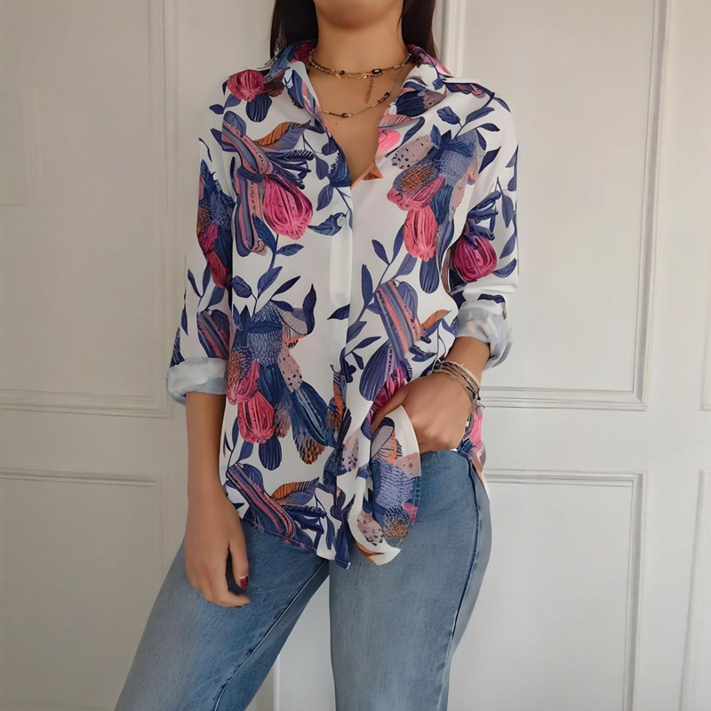 Camicia Donna Maniche Lunghe Colletto Classico Vestibilità Morbida