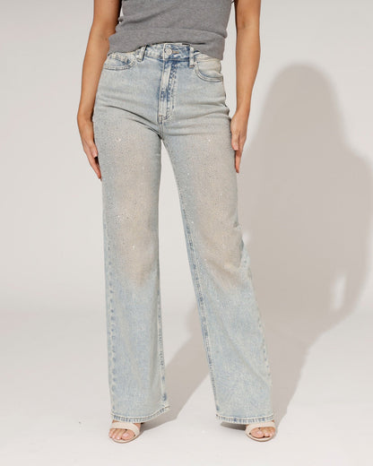 Women's Wide-Leg Jeans with Straight Fit Blue