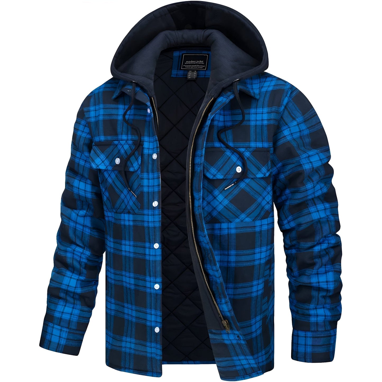 Giacca Autunnale da Uomo Impermeabile con Cerniera Intera e Cappuccio Regolabile